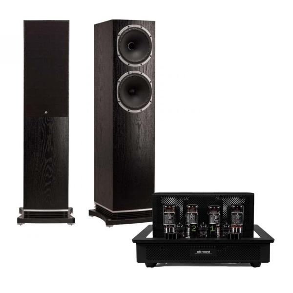 F502 Floorstanding Speakers x I/50 Integrated Amplifier studio shot
