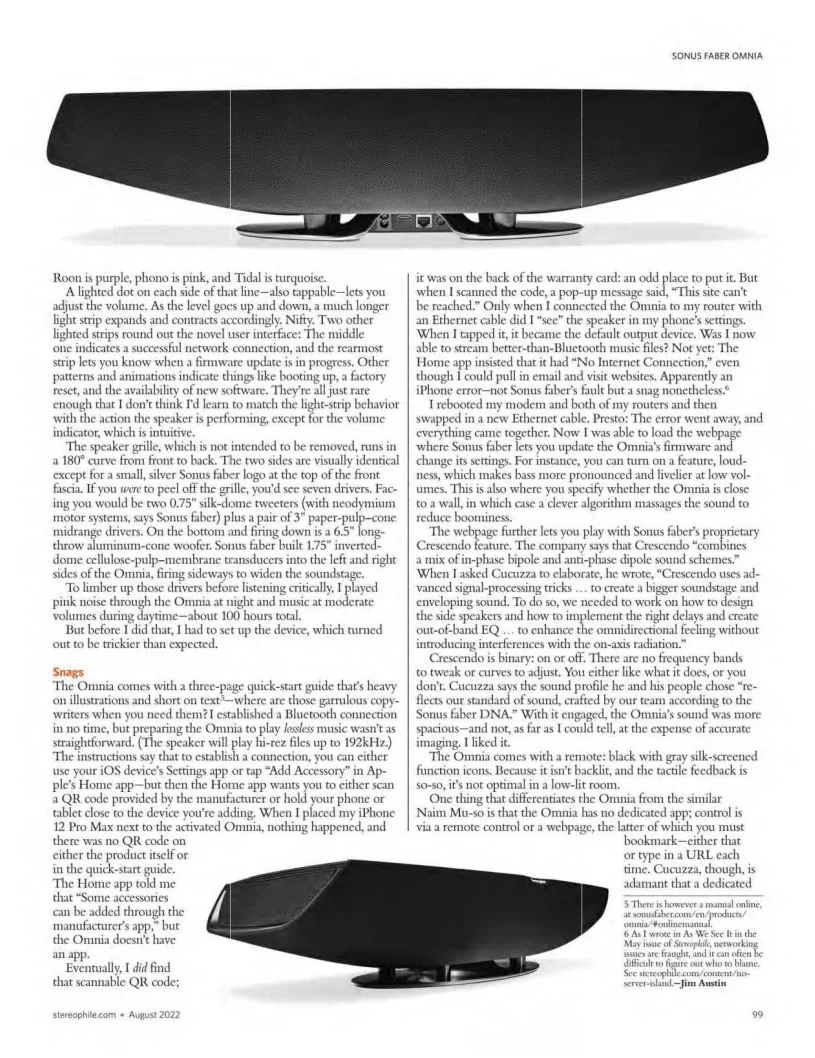 Stereophile magazine August 2022_Omnia_Page 3