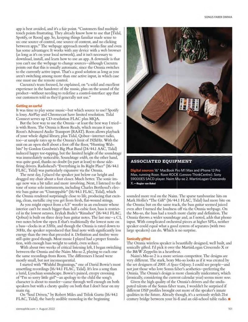 Stereophile magazine August 2022_Omnia_Page 4
