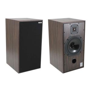 A set of two Harbeth Compact 7ES-3 XD loudspeakers in walnut color